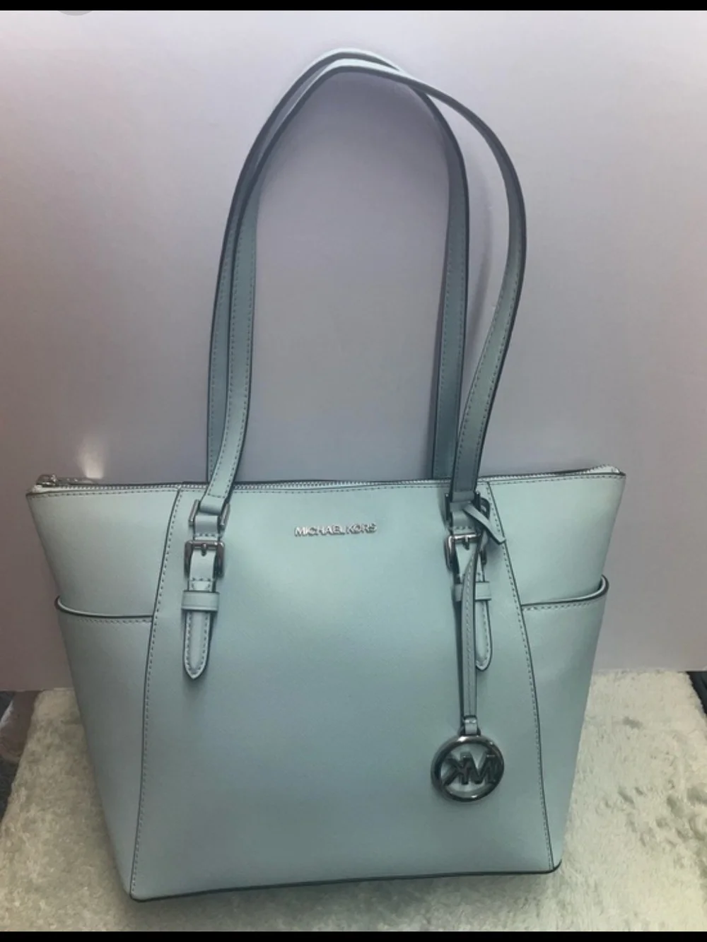 Michael Kors Pale Blue Saffiano Tote